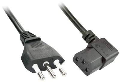 LINDY tok priključni kabel [1x italijanski moški konektor - 1x ženski konektor IEC C13\, 10 A] 2.00 m črna