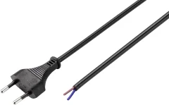 Omrežni kabel Euro vtič (raven) / odprti konec\, 1\,5 m\, črn Basetech BT-2336887 tok priključni kabel  črna 1.50 m