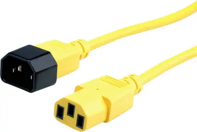 Priključni kabel za aparate ROLINE\, IEC 320 C14 - C13\, rumen\, 1\,8 m Roline 19.08.1521 tok priklučni konektor  rumena 1.80 m