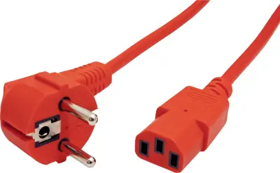 Napajalni kabel ROLINE\, ravna IEC vtičnica\, rdeča\, 1\,8 m Roline 19.08.1010 tok priklučni konektor  rdeča 1.80 m