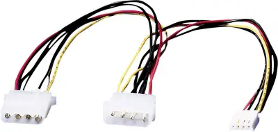 Roline tok kabel [1x 4-polni električni moški konektor IDE - 2x 4-polni električni ženski konektor IDE, 4-polni ženski konektor Molex] 0.3 m črna, rde