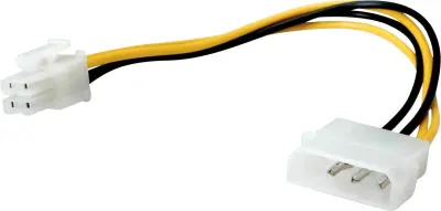 Roline tok priključni kabel [1x 4-polni moški konektor Molex - 1x 4-polni moški konektor ATX] 0.15 m črna\, rumena
