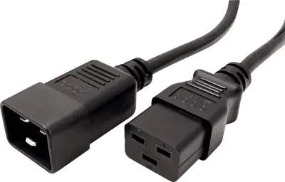 ROLINE vtič za napajalni kabel C20 - vtičnica C19\, črna\, 2 m Roline 19.08.1562 tok priključni kabel  črna 2.00 m