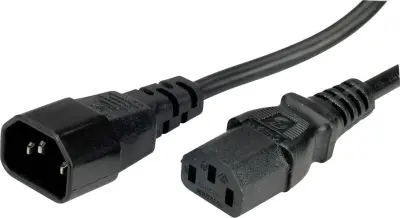 Priključni kabel za aparate ROLINE\, IEC 320 C14 - C13\, črn\, 1 m Roline 19.08.1510 tok priklučni konektor  črna 1.00 m