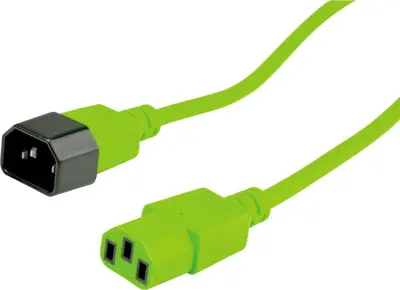 Priključni kabel za naprave ROLINE\, IEC 320 C14 - C13\, zelen\, 0\,8 m Roline 19.08.1528 tok priklučni konektor  zelena 0.80 m