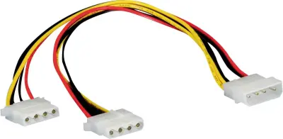 Roline tok priključni kabel [1x 4-polni električni moški konektor IDE - 2x 4-polni električni ženski konektor IDE] 0.30 m črna\, rdeča\, rumena