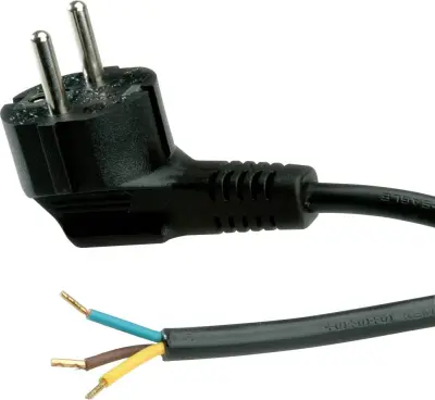 Napajalni kabel za zaščitni kontakt ROLINE\, 230VAC\, odprt\, črn\, 1\,8 m Roline 19.08.1110 tok priključni kabel  črna 1.80 m