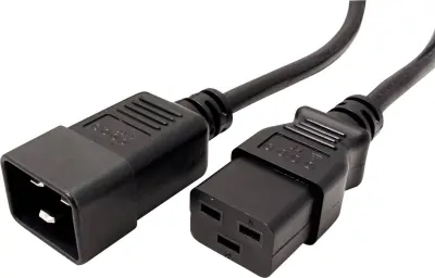 ROLINE vtič za napajalni kabel C20 - vtičnica C19\, črna\, 3 m Roline 19.08.1563 tok priključni kabel  črna 3.00 m