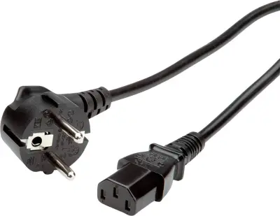 Napajalni kabel VALUE\, ravna IEC vtičnica\, črna\, 0\,6 m Value 19.99.1017 tok priklučni konektor  črna 0.60 m