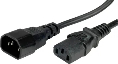 Priključni kabel za aparate ROLINE\, IEC 320 C14 - C13\, črn\, 3 m Roline 19.08.1530 tok priklučni konektor  črna 3.00 m
