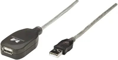 Manhattan USB kabel USB 2.0 USB-A vtič\, USB-A vtičnica 5.00 m transparentna  519779