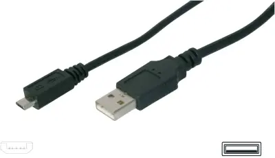 Digitus USB kabel USB 2.0 USB-A vtič\, USB-mikro-B vtič 1.00 m črna  AK-300127-010-S