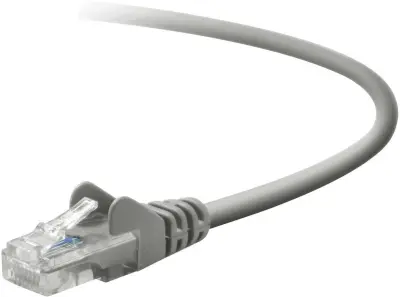 Belkin A3L791R10M-S RJ45 omrežni kabel\, Patch kabel CAT 5e U/UTP 10.00 m siva z zaščitnim zapornim zatičem 1 kos
