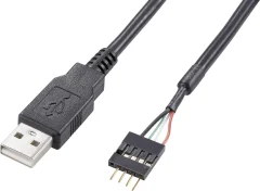 Akasa USB kabel USB 2.0 spojni konektor 4-polni \, USB-A vtič 0.40 m črna pozlačeni konektorji\, UL-certificirano EXUSBIE-40