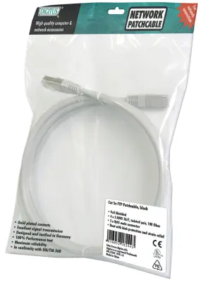 Digitus DK-1521-030 RJ45 omrežni kabel\, Patch kabel CAT 5e F/UTP 3.00 m siva  1 kos