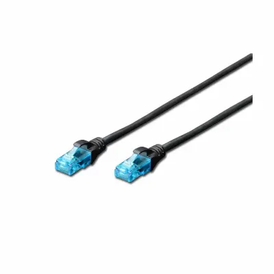 Digitus DK-1511-100/BLACK RJ45 omrežni kabel\, Patch kabel CAT 5e U/UTP 10.00 m črna  1 kos