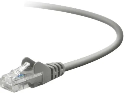 Belkin A3L791R15M-S RJ45 omrežni kabel\, Patch kabel CAT 5e U/UTP 15.00 m siva z zaščitnim zapornim zatičem 1 kos