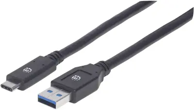 Manhattan USB kabel USB 3.2 gen. 1 (USB 3.0) USB-A vtič\, USB-C® vtič 3.00 m črna  354981