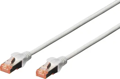 Digitus DK-1644-100 RJ45 omrežni kabel CAT 6 S/FTP 10.00 m siva brez halogena, zviti pari, z zaščitnim zapornim zatičem, ognjevaren 1 kos