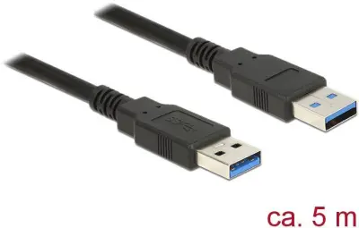 Delock USB kabel USB 3.2 gen. 1 (USB 3.0) USB-A vtič\, USB-A vtič 5.00 m črna pozlačeni konektorji 85064