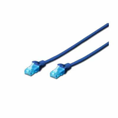 Digitus DK-1511-100/B RJ45 omrežni kabel\, Patch kabel CAT 5e U/UTP 10.00 m modra  1 kos