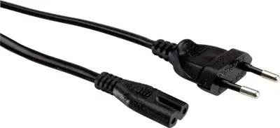 VALUE napajalni kabel Euro ploščati vtič do C7\, 2-polni\, črn\, 1\,8 m Value 19.99.2096 tok napajalni kabel  črna 1.80 m