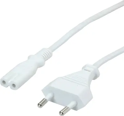 VALUE napajalni kabel Euro ploščati vtič do C7\, 2-polni\, bel\, 3 m Value 19.99.2091 tok napajalni kabel  bela 3.00 m