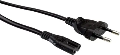 VALUE napajalni kabel Euro ploščati vtič do C7\, 2-polni\, črn\, 5 m Value 19.99.2094 tok napajalni kabel  črna
