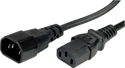 Povezovalni kabel za aparate VALUE\, IEC 320 C14 - C13\, črn\, 1 m Value 19.99.1510 tok priklučni konektor  črna 1.00 m
