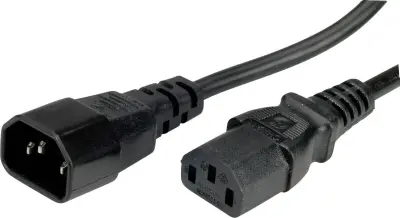 Povezovalni kabel za aparate VALUE\, IEC 320 C14 - C13\, črn\, 1\,8 m Value 19.99.1515 tok priklučni konektor  črna 1.80 m