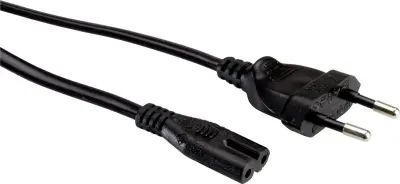 VALUE napajalni kabel Euro ploščati vtič do C7\, 2-polni\, črn\, 3 m Value 19.99.2092 tok napajalni kabel  črna 3.00 m