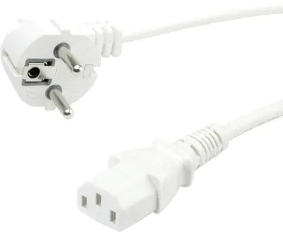 Napajalni kabel VALUE\, ravna IEC vtičnica\, bela\, 0\,6 m Value 19.99.1016 tok priklučni konektor  bela 0.60 m