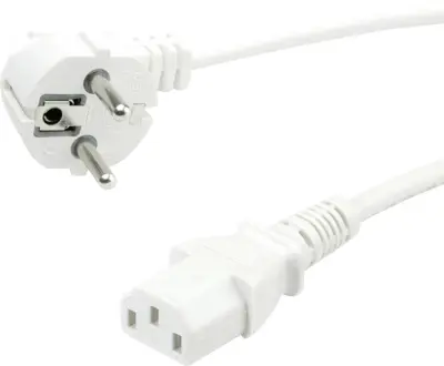 Napajalni kabel VALUE\, ravna IEC vtičnica\, bela\, 1\,8 m Value 19.99.1019 tok priklučni konektor  bela 1.80 m