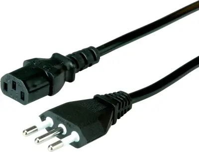 Napajalni kabel VALUE\, ravna IEC vtičnica\, Italija\, črna\, 1\,8 m Value 19.99.2072 tok priklučni konektor  črna 1.80 m