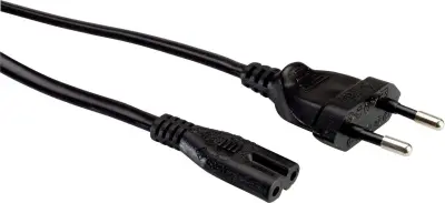 VALUE napajalni kabel Euro ploščati vtič do C7\, 2-polni\, črn\, 1 m Value 19.99.2089 tok napajalni kabel  črna 1.00 m