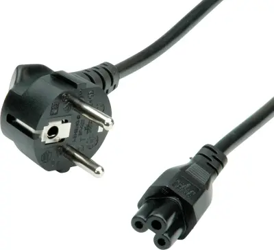 Napajalni kabel ROLINE\, 3-polni. Vtičnica za prenosnik\, črna\, 1\,8 m Roline 19.08.1028 tok priklučni konektor  črna 1.80 m