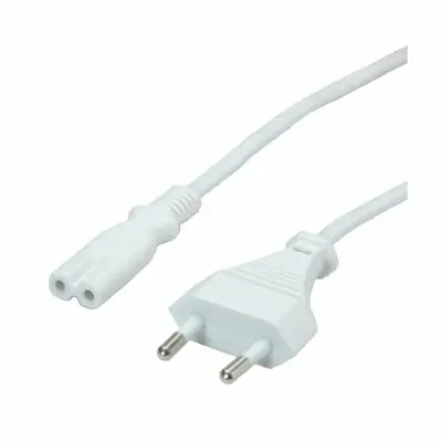 VALUE napajalni kabel Euro ploščati vtič do C7\, 2-polni\, bel\, 1 m Value 19.99.2090 tok napajalni kabel  bela 1.00 m