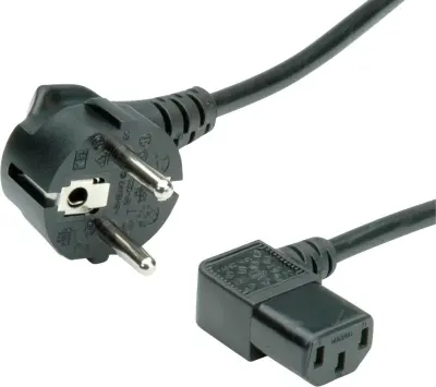 Napajalni kabel VALUE\, kotna vtičnica IEC\, črna\, 1\,8 m Value 19.99.1118 tok priklučni konektor  črna 1.80 m