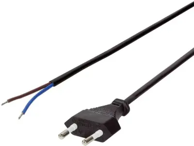 LogiLink tok priključni kabel [1x evropski moški konektor - 1x prosti konec] 1.50 m črna