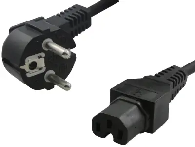 LogiLink tok priključni kabel [1x kotni varnostni moški konektor - 1x ženski konektor C15] 2.00 m črna
