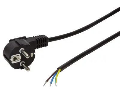 LogiLink tok priključni kabel [1x kotni varnostni moški konektor - 1x prosti konec] 1.50 m črna