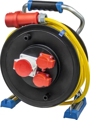 AS Schwabe 22160 kabelski boben 25.00 m rumena moški konektor CEE 16 A 5-polni