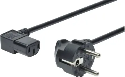 DIGITUS priključek za napajanje CEE 7/7 (Type-F) - C13, pod kotom 90 °. M / Ž, 1,8 m, H05VV-F3G 0,75qmm, črna Digitus tok napajalni kabel 1.8 m črna