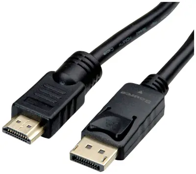 Roline DisplayPort / HDMI priključni kabel DisplayPort  vtič\, HDMI-A  vtič 7.50 m črna 11.04.5776 zaščiten DisplayPort kabel