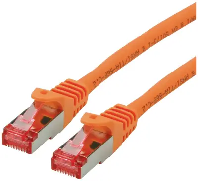 Roline 21.15.2674 RJ45 omrežni kabel\, Patch kabel CAT 6 S/FTP 1.50 m oranžna\, črna  1 kos
