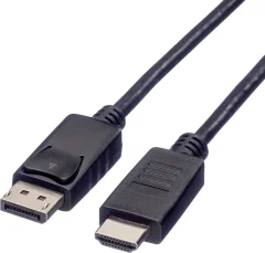 Roline DisplayPort / HDMI adapterski kabel DisplayPort  vtič\, HDMI-A  vtič 2.00 m črna 11.04.5781 zaščiten DisplayPort kabel