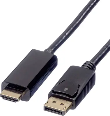 Roline DisplayPort / HDMI adapterski kabel DisplayPort  vtič\, HDMI-A  vtič 5.00 m črna 11.04.5788 zaščiten DisplayPort kabel