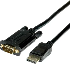 Value DisplayPort / VGA adapterski kabel DisplayPort  vtič\, VGA 15-polni vtič 1.50 m črna 11.99.5801  DisplayPort kabel