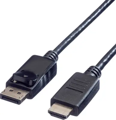 Value DisplayPort / HDMI adapterski kabel DisplayPort  vtič\, HDMI-A  vtič 1.00 m črna 11.99.5780 zaščiten DisplayPort kabel