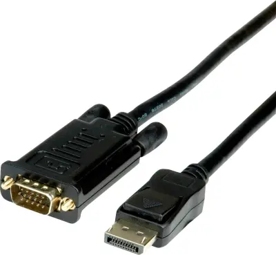 Value DisplayPort / VGA adapterski kabel DisplayPort  vtič\, VGA 15-polni vtič 3.00 m črna 11.99.5803  DisplayPort kabel
